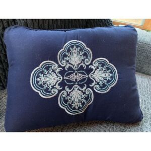 Decorative Embroidered Throw Pillow 12" X 16"  Geneva Home Design  100% Polyeste